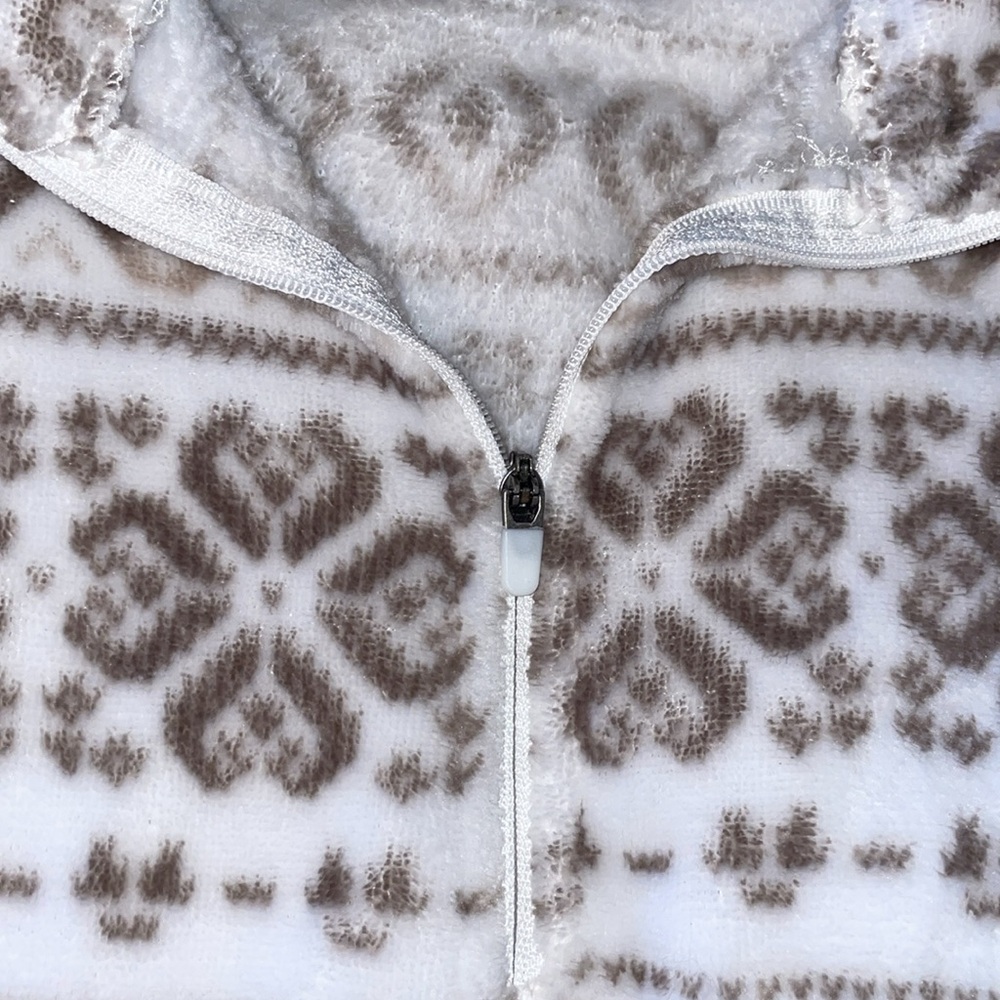 Eddie Bauer Brown & Cream Fleece Pullover.  Size Medium. - Picture 4 of 7